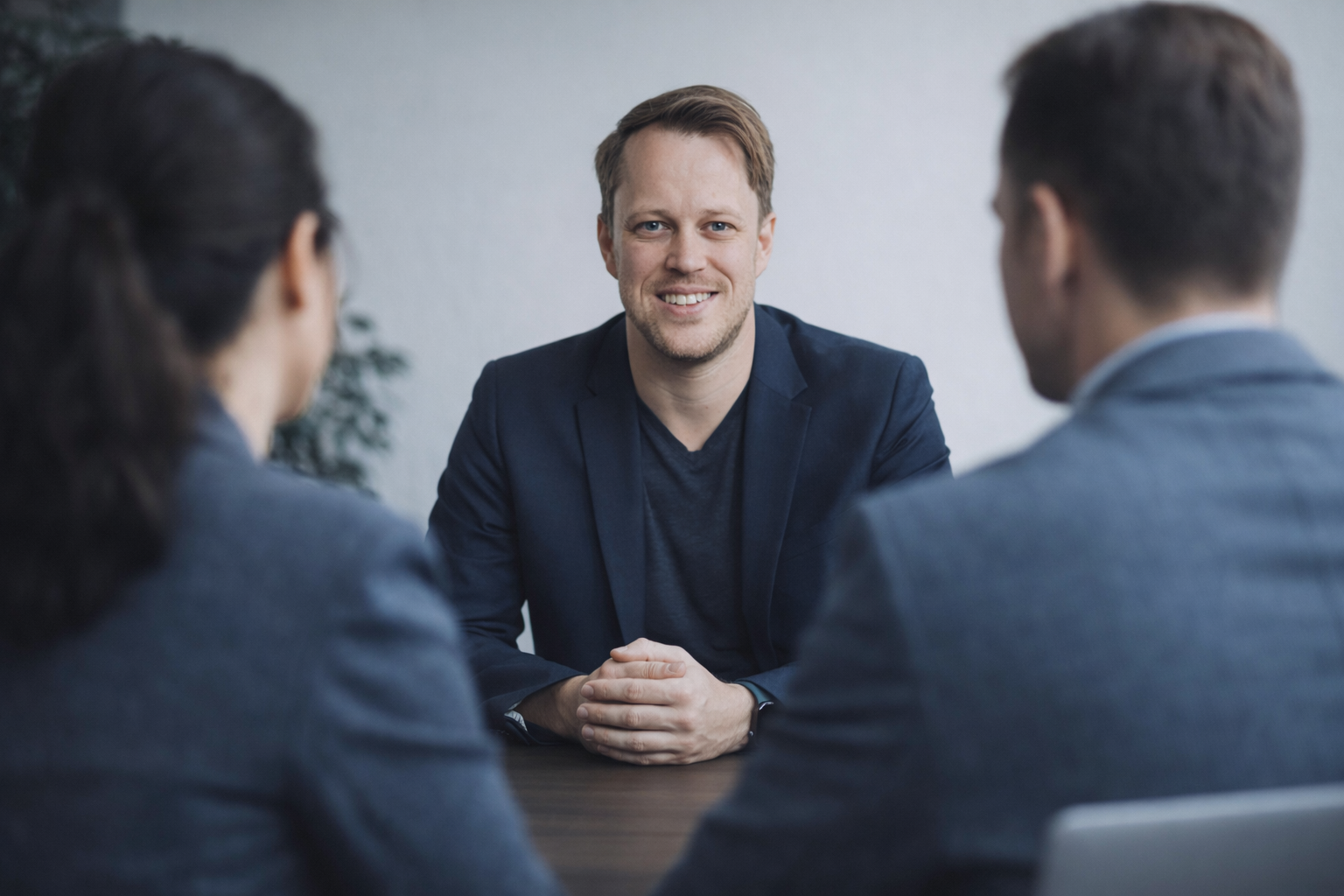 Rechtsanwalt Fabian Wamser im Gespräch mit Mandanten